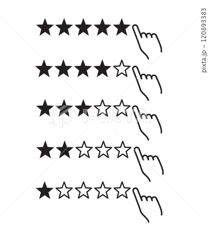 Stars rating with hand icon vector illustration Stars rating with hand icon vector illustration 120893383