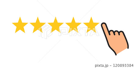 Stars rating with hand icon vector illustration 120893384