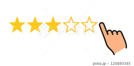 Stars rating with hand icon vector illustration 120893385