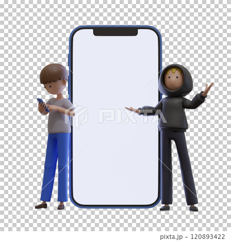 3DCG|ホワイト案件という名の闇バイトにスマホから応募する若者と勧誘する悪い男 3DCG|ホワイト案件という名の闇バイトにスマホから応募する若者と勧誘する悪い男 120893422