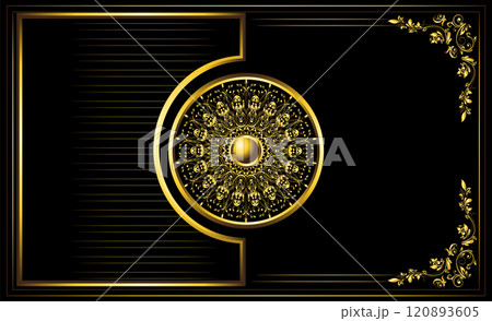 golden frame mandala invitation background 120893605