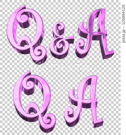 3DCG文字「Q&Aキラキラ」パープル,紫,ピンク 3DCG文字「Q&Aキラキラ」パープル,紫,ピンク 120894120