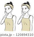 ニキビや肌荒れが改善した女性のイラスト 120894310