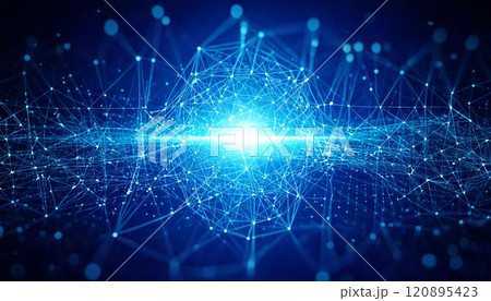 サイバーセキュリティ、ITネットワークのイメージの3DCGイラスト サイバーセキュリティ、ITネットワークのイメージの3DCGイラスト 120895423