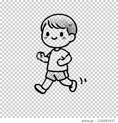一個正在運行的男孩的插圖 120895437