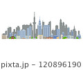 大都市の景観をイメージしたベクターイラスト 120896190