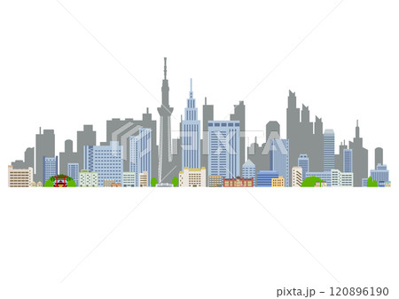 大都市の景観をイメージしたベクターイラスト 120896190