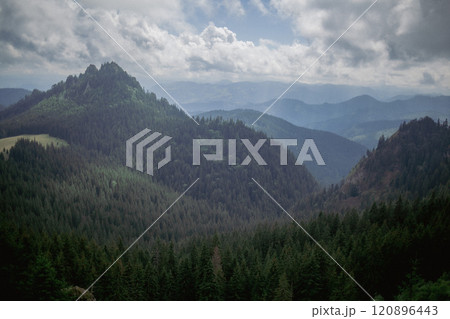 Majestic mountains in the misty air Majestic mountains in the misty air 120896443
