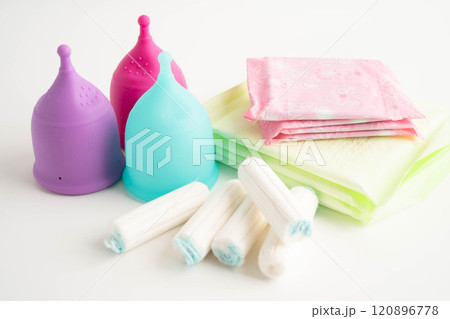Sanitary hygiene set for women menstrual period cycle protection. Sanitary hygiene set for women menstrual period cycle protection. 120896778