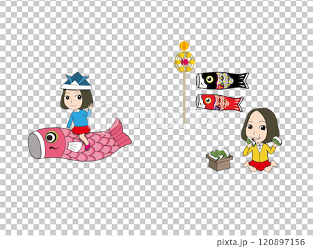 Girl's mascot illustration_Children's Day Girl's mascot illustration_Children's Day 120897156