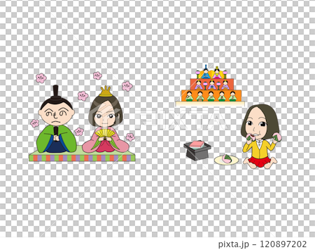 Girl's mascot illustration_Girl's Festival Girl's mascot illustration_Girl's Festival 120897202