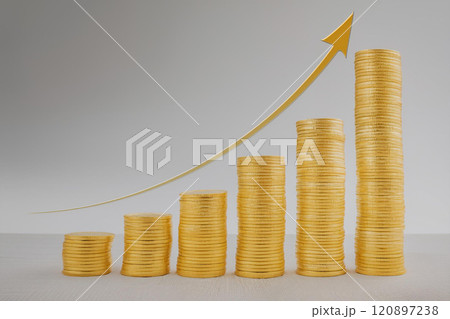 右肩上がりに増えていく資産（IR、投資、ビジネス） 120897238