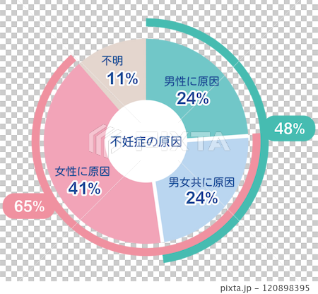 不妊症の原因　割合　グラフ 120898395