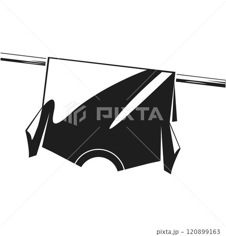 black clothes hung on a clothesline vector  element design 120899163