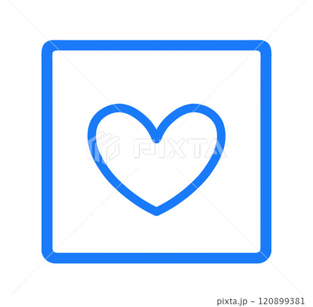 シンプルな青色のハートマーク シンプルな青色のハートマーク 120899381