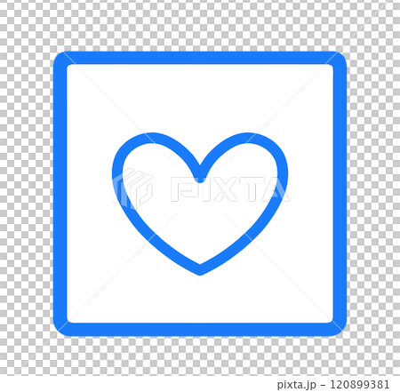シンプルな青色のハートマーク シンプルな青色のハートマーク 120899381