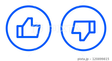 シンプルな青色のグッドマークとバッドマーク	 120899815