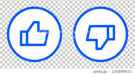 シンプルな青色のグッドマークとバッドマーク	 120899815