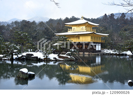 京都 金閣寺の雪景色 京都 金閣寺の雪景色 120900026