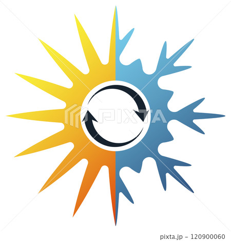 Sun snowflake and air conditioner adjustment arrows 120900060