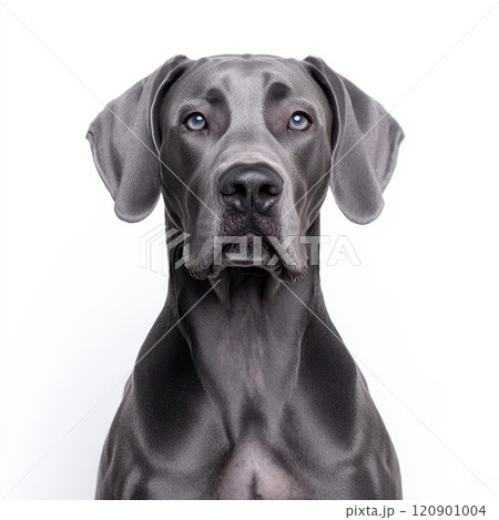 sleek Great Dane with proud expression against white background sleek Great Dane with proud expression against white background 120901004