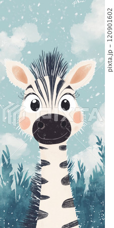 Cute illustration of a zebra. Cute zebra greeting card Cute illustration of a zebra. Cute zebra greeting card 120901602
