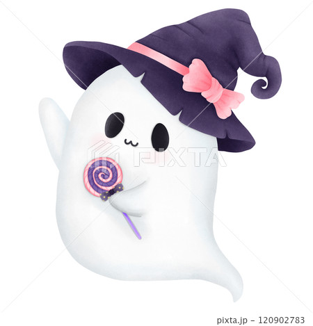 Halloween ghost and candy  120902783