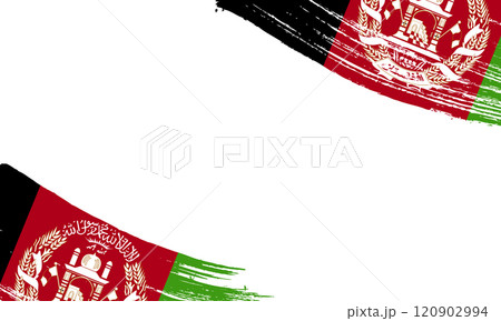 Afghanistan Flag with Brush Stroke Effect, Grunge brush stroke. Watercolor painting flag. 120902994