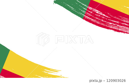 Benin Flag with Brush Stroke Effect, Grunge brush stroke. Watercolor painting flag 120903026