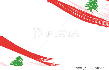 Lebanon Flag with Brush Stroke Effect, Grunge brush stroke. Watercolor painting flag 120903142
