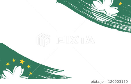 Macau Flag with Brush Stroke Effect, Grunge brush stroke. Watercolor painting flag 120903150