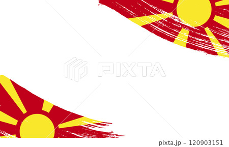 Macedonia Flag with Brush Stroke Effect, Grunge brush stroke. Watercolor painting flag 120903151