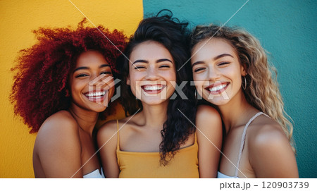 笑顔の女性3人のポートレート 笑顔の女性3人のポートレート 120903739