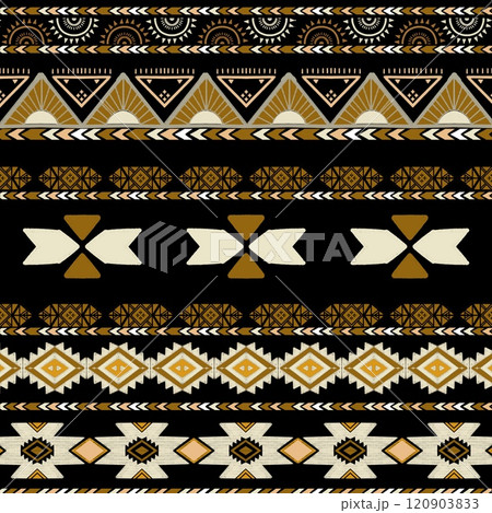 African ethnic fabric, inspired by Egyptian art, features rich brown and green tones that seamlessly blend ancient Egyptian ethnic with a modern twist. Combining the ethnic beauty is crafted for the  120903833