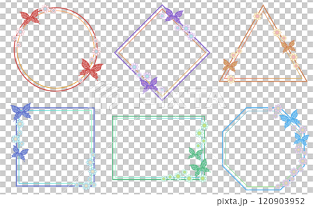 Set of illustrations of butterfly decorative frames Set of illustrations of butterfly decorative frames 120903952