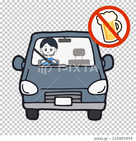 Man driving a car No drinking sign Man driving a car No drinking sign 120903954
