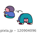 でんぐり返しをする子供 120904096