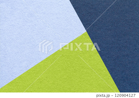 Texture craft sky, navy blue and green paper background, macro. Structure vintage abstract denim cardboard 120904127