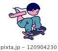スケボーでジャンプする男の子 120904230