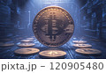 ビットコインと仮想通貨をイメージしたビット 120905480