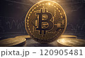 黄金に輝くビットコイン 120905481