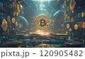 ビットコインがはじけ出ていく様子 120905482
