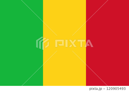 Mali flag in official colors, dimensions and aspect ratio. Vector flag symbolizing national pride, identity, heritage, patriotism and authority Mali flag in official colors, dimensions and aspect ratio. Vector flag symbolizing national pride, identity, heritage, patriotism and authority 120905493