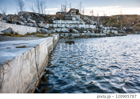 Flooded marble quarry Flooded marble quarry 120905787