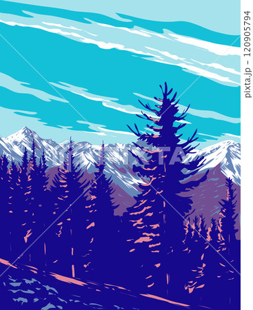 Sundance Range in Banff National Park Alberta Canada WPA Poster Art 120905794