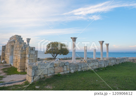 Ruins of the ancient and medieval city of Tauride Chersonesos. Russia, Republic of Crimea, city of Sevastopol Ruins of the ancient and medieval city of Tauride Chersonesos. Russia, Republic of Crimea, city of Sevastopol 120906612