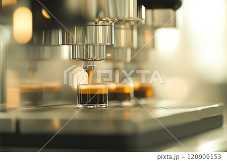 エスプレッソマシンでコーヒーを淹れるイメージ 120909153