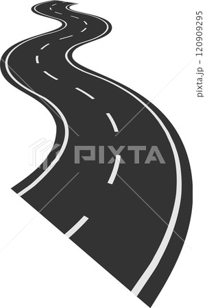 Long, winding road stretching into the distance, symbolizing journeys and adventures while inviting thoughts of travel and the unknown future waiting ahead Long, winding road stretching into the distance, symbolizing journeys and adventures while inviting thoughts of travel and the unknown future waiting ahead 120909295