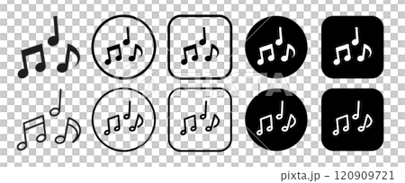 代表音樂和聲音的簡單圖標 120909721