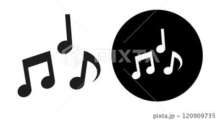 音楽やサウンドを表すシンプルアイコン 120909735
